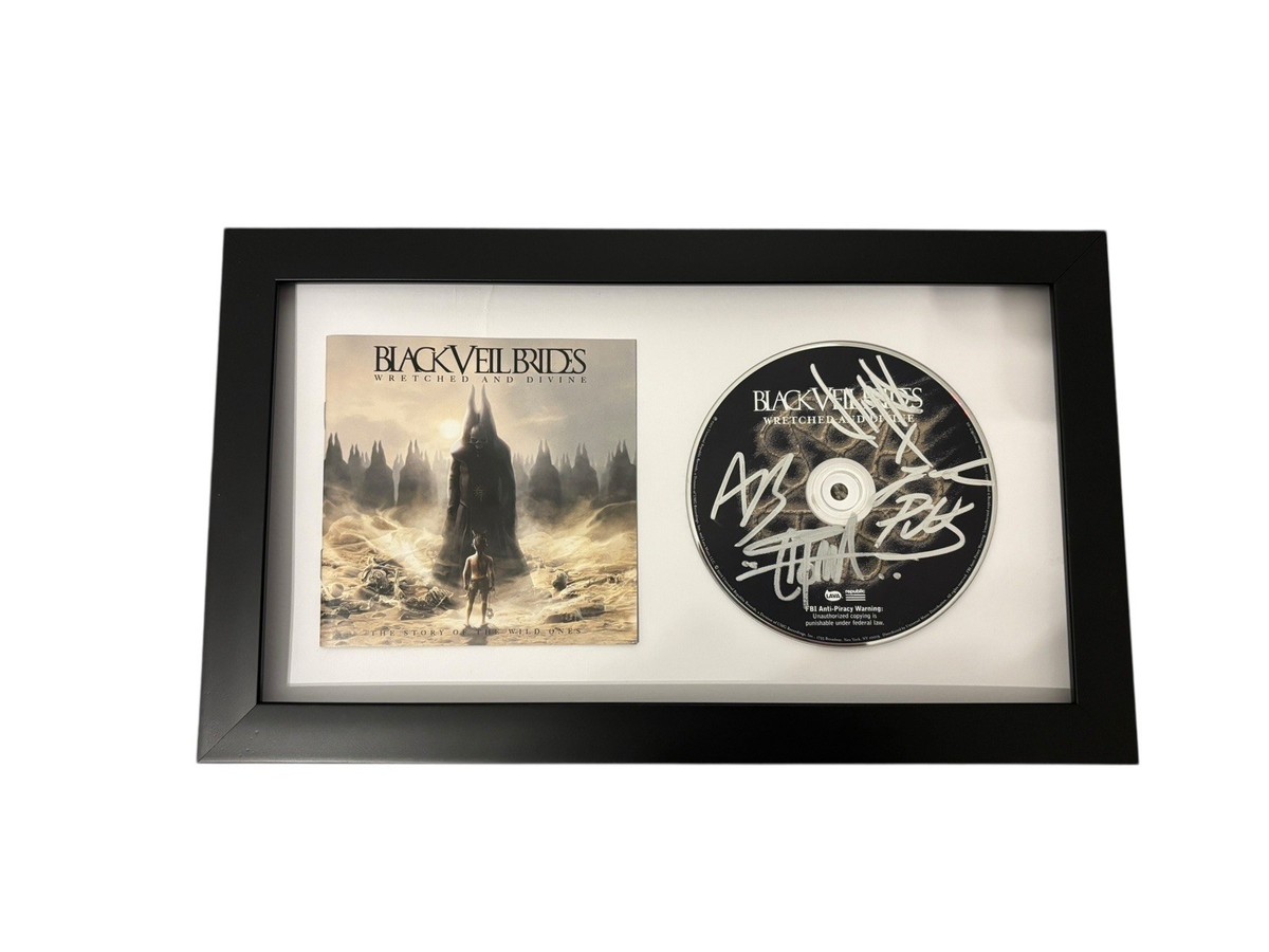 BLACK VEIL BRIDES SIGNED AUTOGRAPH x4 WRETCHED DIVINE FRAMED CD