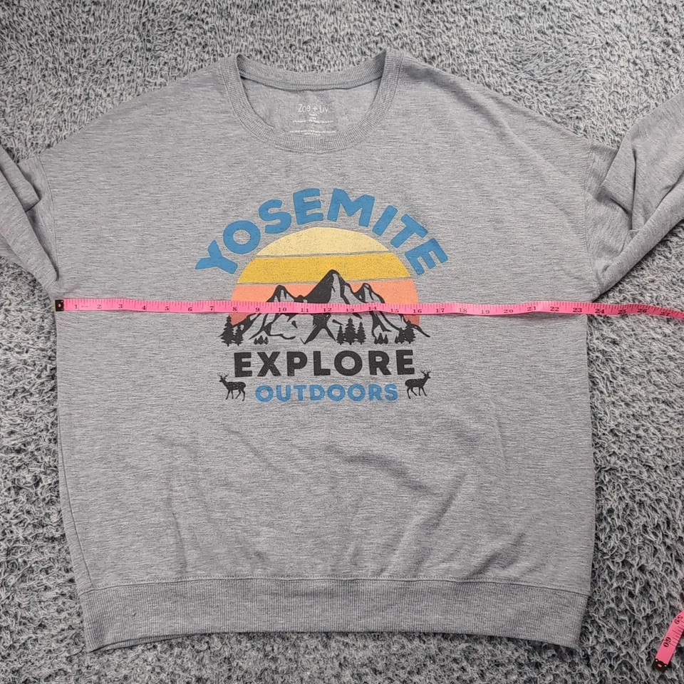 Sudadera Yosemite California Mujer Grande Gris Tour Destino Parque Nacional Foto 3 de 4
