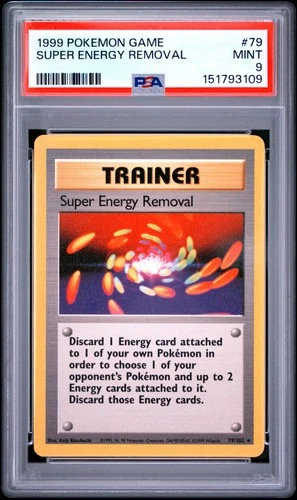 1999 POKEMON GAME #79 SUPER ENERGY REMOVAL PSA 9
