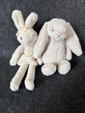 Jellycat Tutu Lulu Cream & Bashful Beige Bunny Plush Lot of 2 Small 6”. -10”