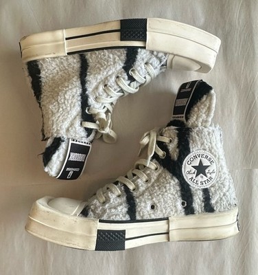 Converse Rick Owens x DRKSHDW TURBODRK Chuck 70 High Zebra Size W 6.5 / M 4.5