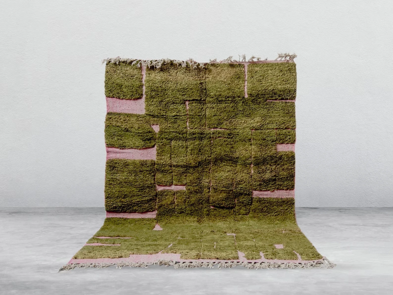 Moroccan Hand Tufted Green Handmade Custom Size Area Rugs Living Room Carpet
