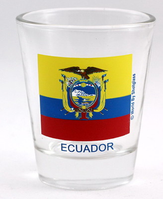 ECUADOR FLAG SHOT GLASS SHOTGLASS
