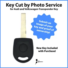 -Key Cut by Photo- Service for New Replacement Volkswagen Transponder Key HU66T6