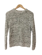 Donna Karen DKNY Fuzzy Grey White with Silver Thread Sweater Size XL