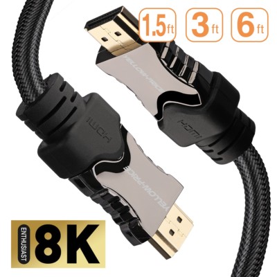 Braided 8k Hdmi 2 1 Cable For Samsung Qled Tv Apple Tv Lg Oled