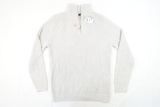 INC INTERNATIONAL CONCEPTS LIGHT STONE GRAY LARGE HALF ZIP SWEATER MENS DEFECT