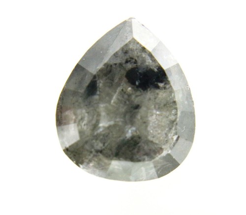 3.27Cts Natural Salt n Pepper Pear Shape Rose Cut Diamond 5.11x4.35x2.31 MM - Picture 9 of 11