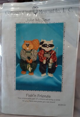 Cottage Craft Mercantile Julie McCleve Fish'n Friends Pattern  Doll Making Kit