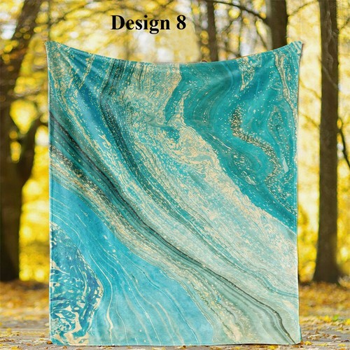 Marbled Marbling Comfy Flannel Bedspread Throw Blanket Birthday Christmas Gift - Picture 19 of 21