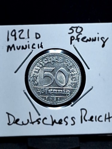 3 coin Lot - 1921 A & D 50 Pfennig Deutches Reich - Picture 9 of 20