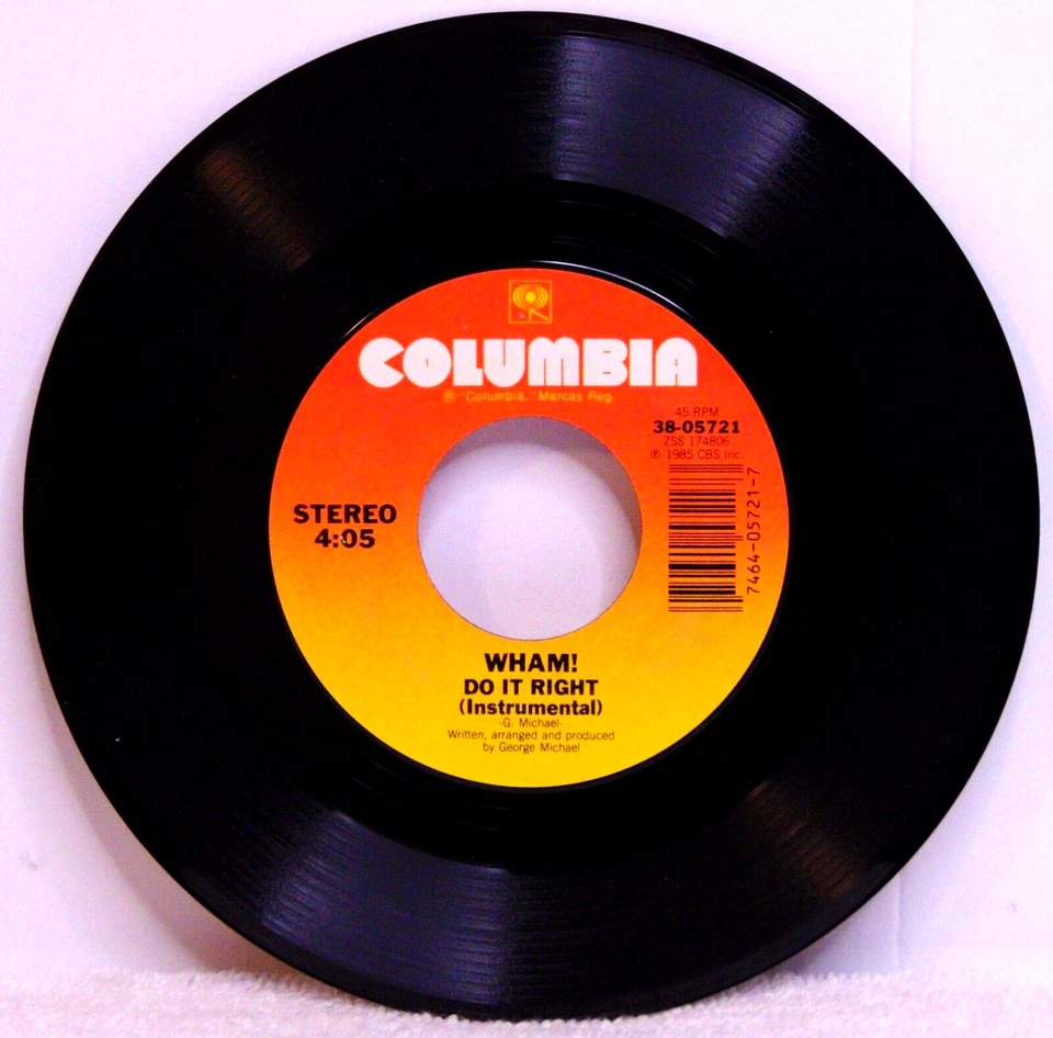 Wham! – I'm Your Man - 1985 Columbia 44-05322 7" 45 Single + Pic Sleeve NM/EX Foto 4 de 4
