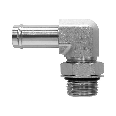 4601-08-06-NWO-FG Hydraulic Fitting 1/2'' Hose Barb X 3/8'' Male O-Ring Boss 90