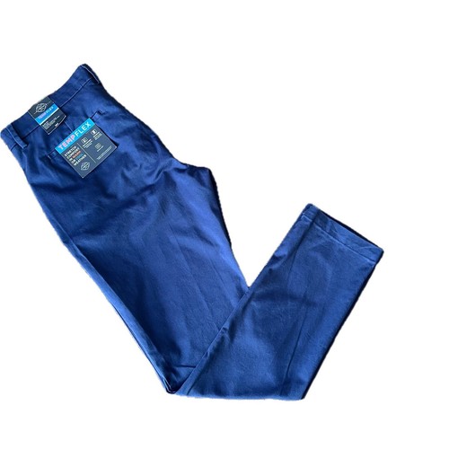 St. John's Bay Mens Temp Flex Slim Fit Blue Pants Stretch Comfort Size 34 X 34
