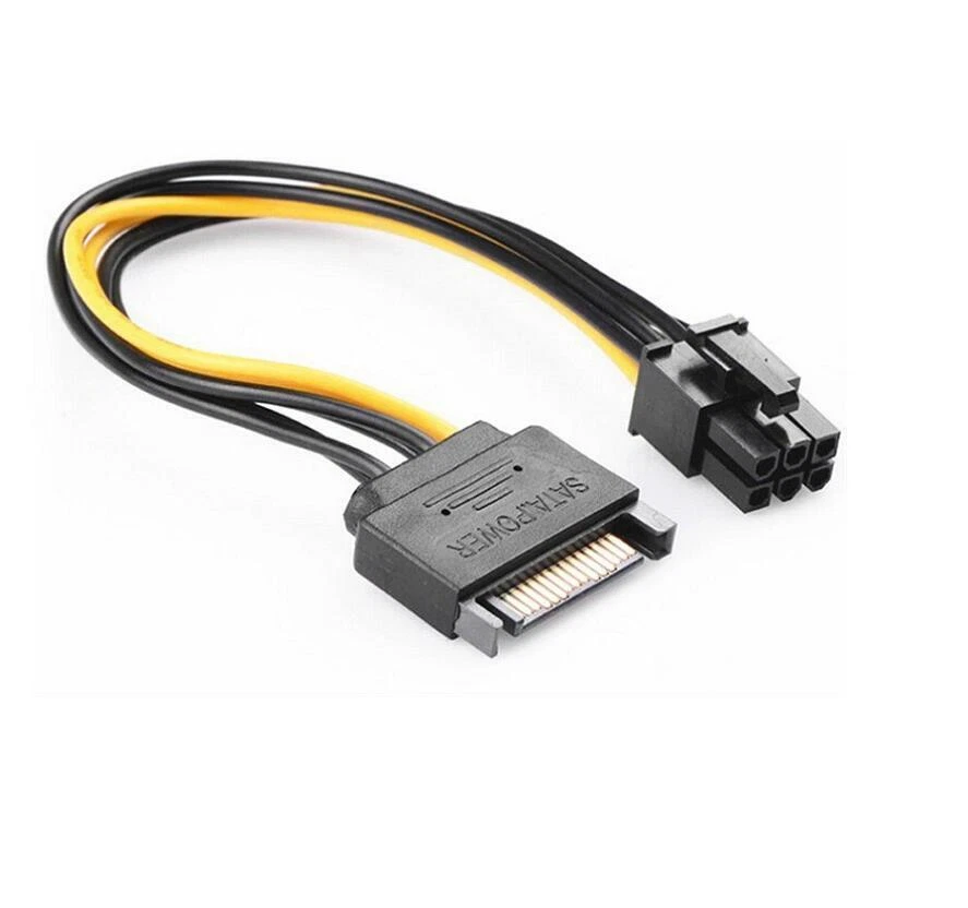 15pin SATA Power to 6pin PCIe PCI-e PCI Express Adapter Kabel für Grafikkarte - Bild 3 von 4