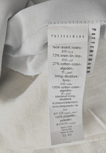 Pottery Barn 3-in-1 Pole Top Emery 1-Curtain Blackout Lining 100" x 84" White - Picture 3 of 3
