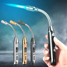 360° Hose Lighter Metal Spray Gun Turbo Torch Jet Flame Lighter Windproof Butane