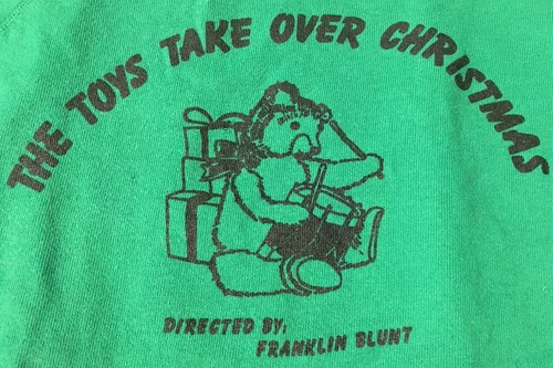 Vtg 80s Toys Take Over Christmas Play Sweatshirt M USA Grunge Acting Actor 90s - Picture 3 of 10