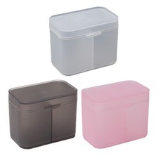 Clear Plastic Holder Cotton Swab Towels Makeup Pads Storage Box
