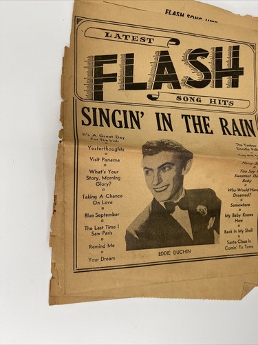Latest Flash Song Hits Eddie Duchin 1930's Singin In The Rain Paper Magazine - Picture 2 of 5
