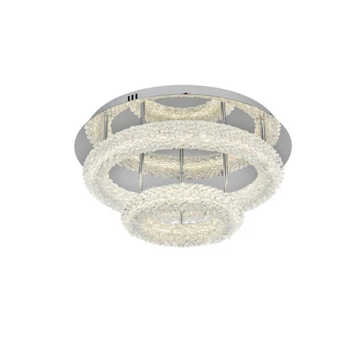 Elegant Lighting Bowen 22" 2-Light Metal Adjustable LED Flush Mount in Chrome - Picture 3 of 10