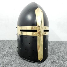 Black Templar Crusader Knight Helmet with a free display stand