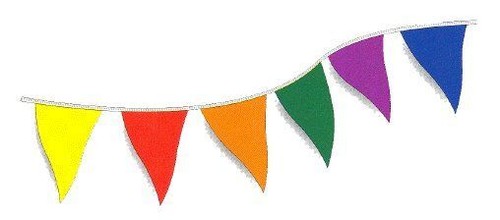 Multi-colored Rainbow Flag Pennant Banner Party Decoration 500' (5 packs) - Bild 2 von 4