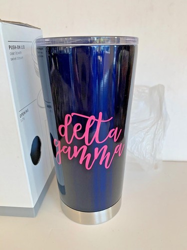 DELTA GAMMA Frost Tumbler 20 oz Double Wall Stainless Steel Thermal DG Sorority - Picture 3 of 9