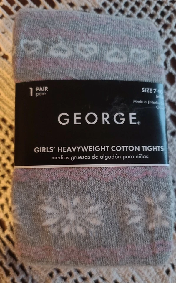 George ~ Medias de algodón pesadas gris jaspeado claro para niña talla 7-10 (100) Foto 2 de 4