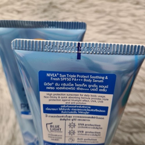 Nivea Sun Triple Protect Soothing and fresh SPF50 PA Body Serum Lotus Mint 180ml - Picture 6 of 7