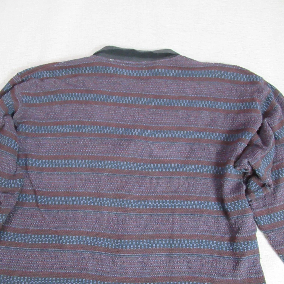 Vintage Ron Chereskin Sweater Men XL Striped Zip Cosby Grandpa Made in Italy 90s Foto 4 de 4