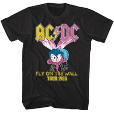 ACDC Fly on the Wall Tour 1985 Men's T Shirt FOTW Bug Rock Concert Tour Merch