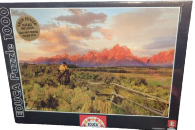 Sealed Educa Jigsaw Puzzle + Glue Riding Fences 1000 pc Robert Dawson #16404