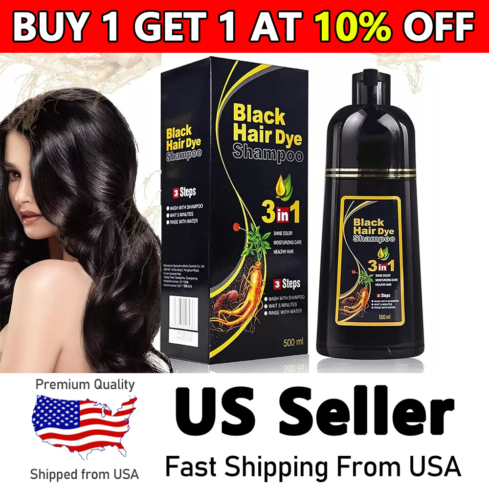 Hair Dye Shampoo 3 in 1 Hair Shampoo Instant Hair Dye Herbal Ingredients Gift US-image
