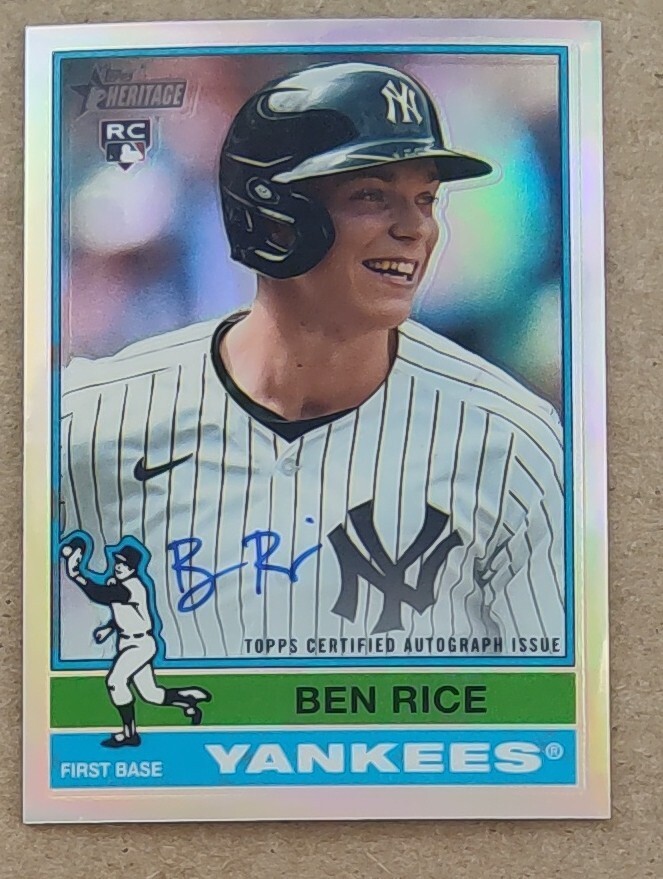 2025 Topps Heritage Ben Rice #BCA-BR Chrome Autograph Rookie RC Autograph
