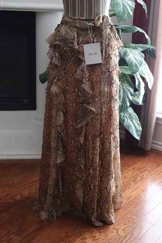 NWT Diane von Furstenberg Salona Python Kola Ruffle Wrap Maxi 100% Silk Skirt 6 - Picture 10 of 15