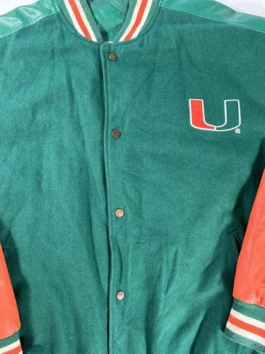 Vintage University Of Miami Jacket Men 3XL Bomber Varsity Hurricanes Steve Barry - 第 4/13 張圖片