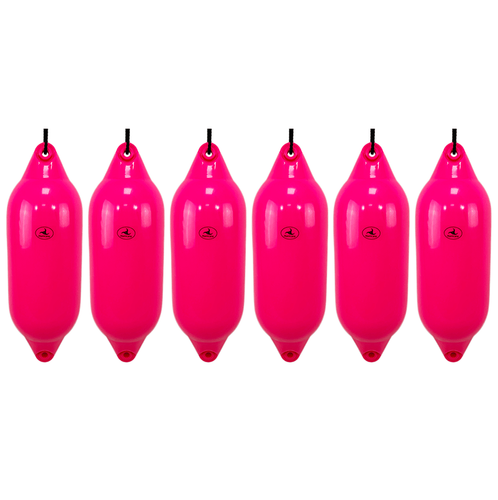 6 x HURRICANE Boat Fenders: Pink PM05 - FREE SPLICED END 10MM ROPE - Picture 2 of 2