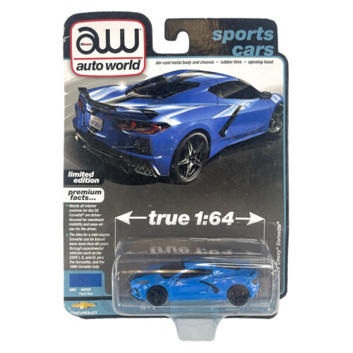 Auto World Sports Cars 2020 Chevy Corvette blau 1/64 Diecast Modellauto Spielzeug