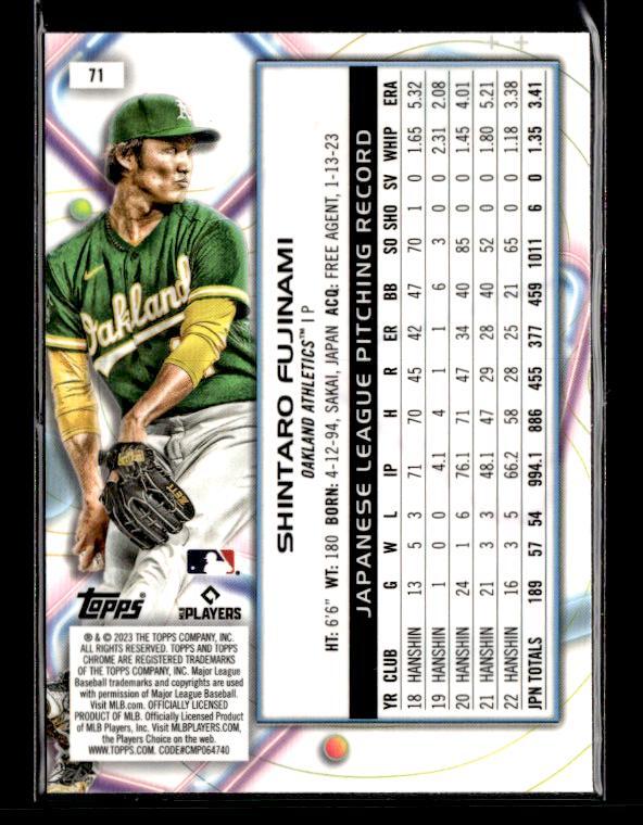 2023 Topps Cosmic Chrome #71 Shintaro Fujinami Rookie
