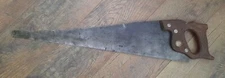 VTG Warranted Superior Hand Saw 27.5" / 24" Blade Carved Handle Woodworking Tool
