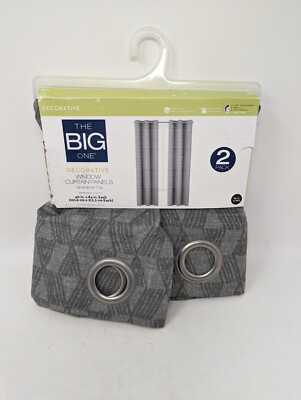 Kohls The Big One Decorative Window Curtain Grommet 2 Panels 40 in x 84 in -Gray