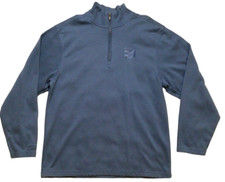 Vintage Chevron Large Blue Zipper Long Sleeve Pullover Gas Oil Employee 903A