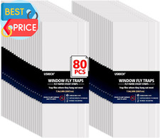 Window Fly Traps for Indoors 80 Pack Clear Fly Paper Sticky Fly Strips for Home