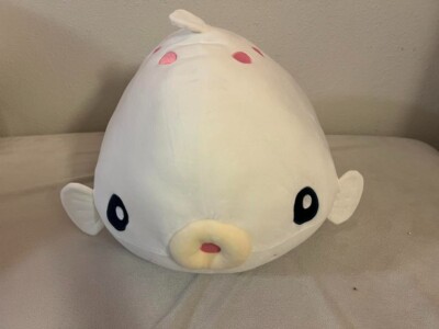 Long White Puffer Fish Plush 18''