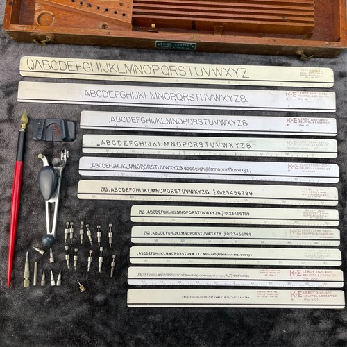 Vintage Keuffel & Esser Co K&E Leroy Lettering Set With Wood Case - Bild 10 von 19