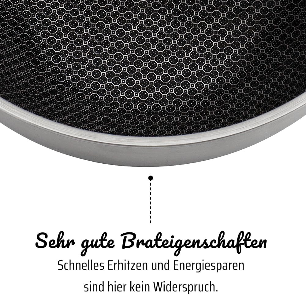 GSW 868501 Inoxxa Black, Bratpfanne Mit Wabenstruktur - 20 Cm