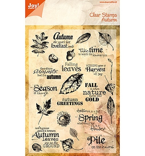 Motiv-Stempel Clear stamps 25St. Autumn Herbst Blätter Nüsse JoyCrafts 6410/0098