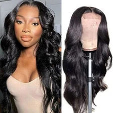 Long Wavy Lace Wigs Body Wave Synthetic Wig Pre Plucked Highlight Glueless