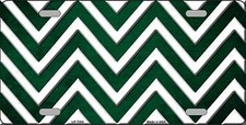 Green White Chevron Rubbed Metal Novelty License Plate Tag Lp7054